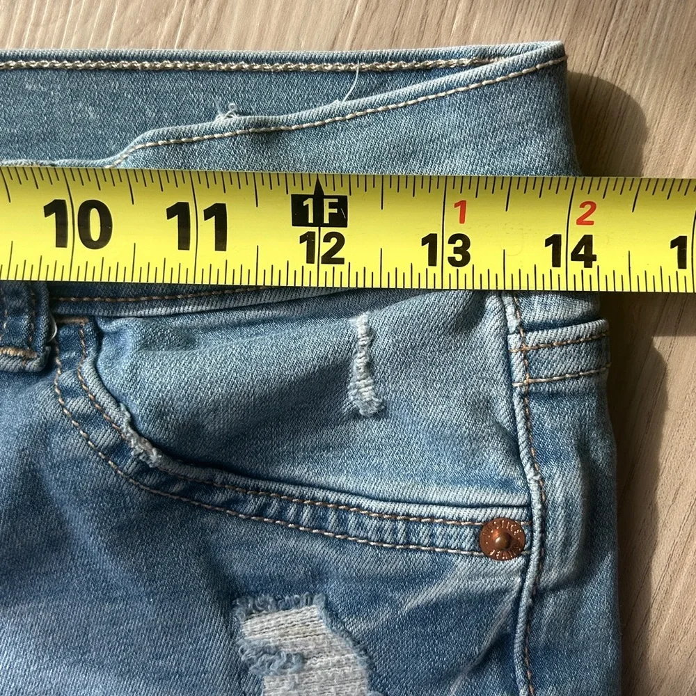 JUSTICE Distressed Mid-Rise Denim Jeans 12 PLUS Casual Stretchy Jeggings